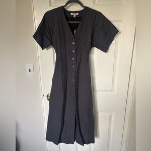 Alex Mill “Colette Dress” Twill Washed Black NWT